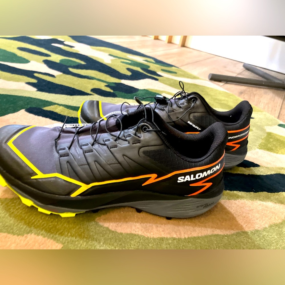 SALOMON Men’s Sneakers Thundercross BLACK FIERY CORAL L47295400 in SIZE 11